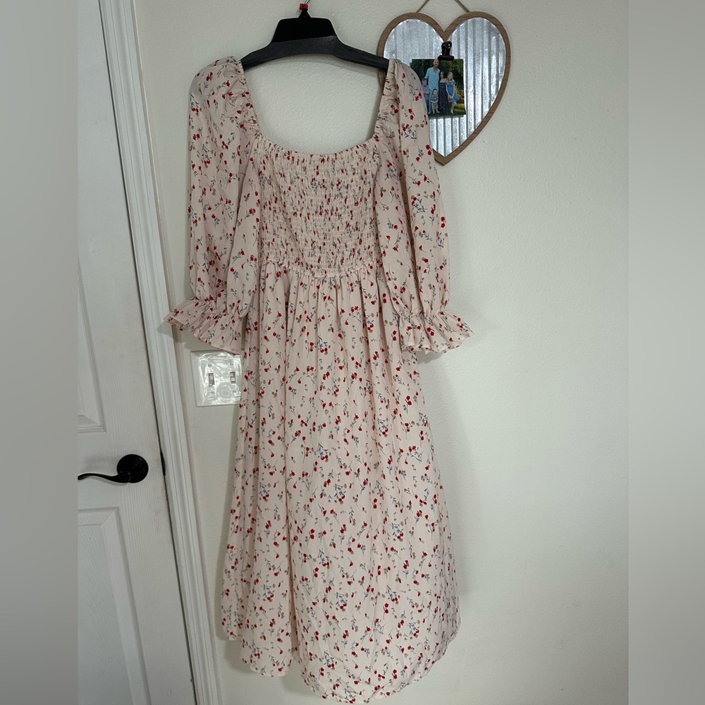 SHEIN mocked floral midi dress